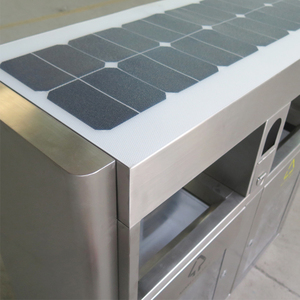 Thùng Rác Ngoài Trời Thông Minh Bằng Thép Không Gỉ Thùng Rác Thải Thương Mại Thùng Rác Tái Chế Có Thể Với Bảng Điều Khiển Năng Lượng Mặt Trời - Product Image 3