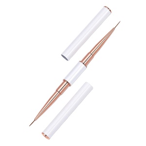 Pinceau double tête pour nail art à rayures françaises, stylo liner en poils synthétiques pour vernis gel, outil de manucure - Product Image 1