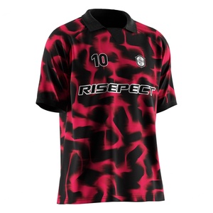Camiseta de Fútbol de Secado Rápido con Cuello Polo en V, Inserciones de Malla Transpirable y Gráficos Personalizados para Uso en Estadios - Product Image 5
