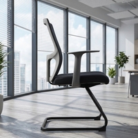 Fauteuil club ergonomique de style moderne avec dossier en maille confortable pour chaise de réception et chaise d'accueil