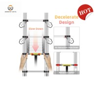 Échelles télescopiques industrielles en aluminium SURESTEP, design traditionnel EN131, capacité de charge 150 kg, 12 marches, compactes pour appartement et entrepôt