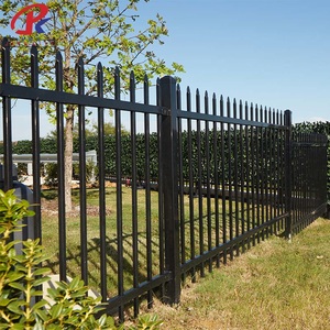 Clôture <span class=keywords><strong>tubulaire</strong></span> en acier galvanisé de haute qualité, revêtement poudré noir, clôture ornementale en acier zingué <span class=keywords><strong>pour</strong></span> jardin - Product Image 3