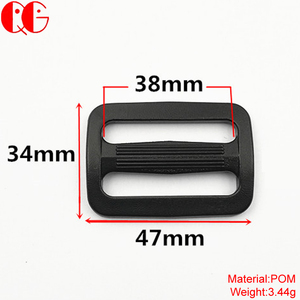 Fibbia Scorrevole in Plastica Nera per Cinture, Zaini <span class=keywords><strong>e</strong></span> <span class=keywords><strong>Borse</strong></span>, Regolatore a Tripla Sponda per Cinghie, Bottone Scorrevole in Plastica Nera - Product Image 2
