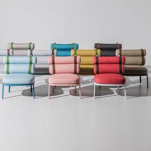 Chaise de patio minimaliste en alliage d'aluminium avec coussin pour usage extérieur, imperméable et résistante au soleil - Product Image 2