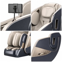 Fauteuil de massage de luxe pour la maison, zéro gravité, airbag, chauffage, rouleaux pour les pieds, haut-parleurs Bluetooth, lumière LED, fauteuil inclinable pour la relaxation