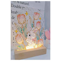 Lampe de table visuelle 3d à led lampe holographique 3d illusion d'optique lampe acrylique décoration impression double face