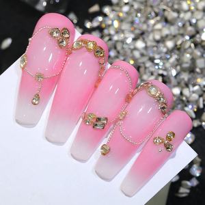 H196 50 مسمار صغير زيركون ساحر على شكل زركونيوم دقيق مختلط بالماس زينات مانيكير فاخرة - Product Image 3