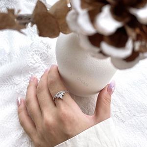 Anillos de Pareja Dylam 925 3925, 1 Juego, Anillos de Plata de Ley Originales, Anillos de Cóctel, Anillos de Boda Sólidos, Joyería Cúbica con Corona - Product Image 2