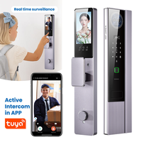 Waterdichte slimme wifi-sloten met palmveen-activering, intercom, bewegingsalarm, gezichtsherkenning, automatische detectie, Tuya-bediening en camera.