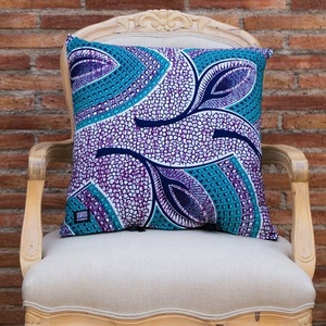Abstract Geometric <b>Square</b> Cushion Cover Handmade Bohemian Print Home Decor Purple Blue Patterned <b>Pillow</b> Case - Product Image 1