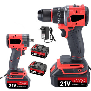 21V Cordless Electric Drill And Impact Wrench Kit With Li-Ion Battery For DIY And Construction - Product Image 1