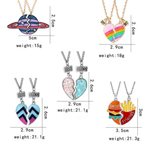 Jachon Nuovo Set di 2 Collane Arcobaleno BFF, Set di Collane Moda con Ciondolo a Cuore per Migliori Amiche, Coppia, Regalo di Amicizia per Ragazze - Product Image 6