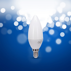 Led Candle <b>Bulb</b> Flickering Home <b>Decoration</b> C37 E14 7W 520 Lumen 3000K Warm <b>Light</b> Tapered Matte Finish - Product Image 1