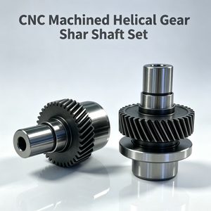 Eje de Engranaje Helicoidal Personalizado OEM, Eje de Transmisión de un Solo Cuerpo Mecanizado con Precisión CNC con Asientos de Rodamiento Simétricos - Product Image 1