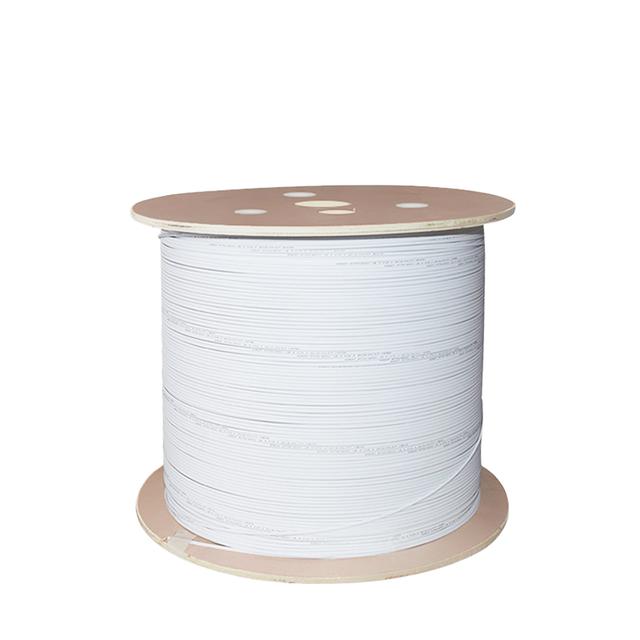 Hongan GJXH 2-Core Single Mode Fiber FTTH Indoor Zipcord Bow Type Drop Cable LSZH White Sheath 1km Bulk G652D