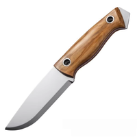 Couteau de chasse à lame fixe Full Tang, manche en bois, brise-vitre, outil tactique de survie pour le camping en extérieur