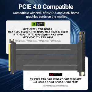 Câble d'extension JEYI PCI-E 4.0 X16 pour carte graphique (PVC) compatible RTX4090 <span class=keywords><strong>RTX4080ti</strong></span> RX6700XT RX6800XT (10-60CM) pour ordinateur de bureau - Product Image 2