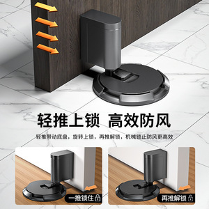 Butée de porte au sol Zhan Han en alliage de zinc brossé électroplaqué, silencieuse et anti-collision pour salle de bain - Product Image 2