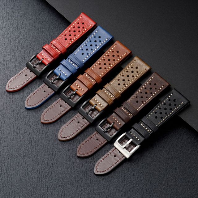 High Quality Top-grain Cowhide Strap 18mm 20mm 22mm 24mm Watch Leather Strap Wrist Watch Band Soft Calfskin With Pin Buckle