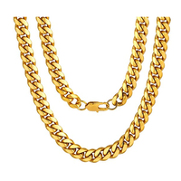 Hip Hop Gourmette Garçons Or Couleur En Acier Inoxydable Cubain Lien Chaîne Collier Bijoux