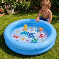 Aufblasbarer runder PVC-Pool mit Meeresmotiv, 2-Ring-Struktur, für Kinder, als Wasserbecken oder Badewanne für den Heimgebrauch