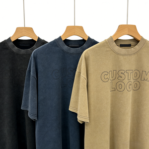 Camiseta Personalizada de Estilo Urbano Vintage para Hombre, de Algodón Grueso, con Estampado Personalizable, Logotipo Digital y Patrón - Product Image 5