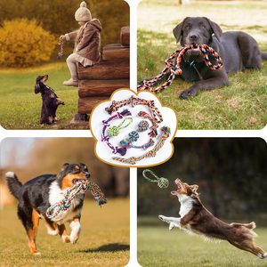 Jouets à mâcher pour chiens en corde à double nœud résistants aux morsures et durables pour le nettoyage des dents des chiots - Product Image 3