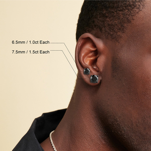 Pendientes de Diamante Moissanita Negra de 0.6-3.0CT, Joyería para Hombre, Regalos para Mujer, Chapado en Oro, Plata de Ley 925, VVS, Pendientes de Moissanita para Hombre - Product Image 6