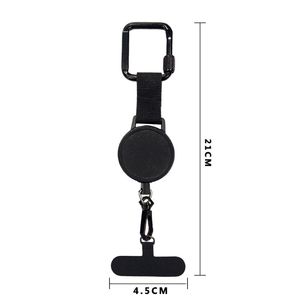 Lanière de téléphone rétractable antivol de 60 cm en ABS et alliage de zinc avec mousqueton, laisse anti-chute pour le camping en plein air - Product Image 2