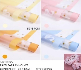 Korean Cellophane <b>Wrapping</b> <b>Paper</b> 57x57 Cm Swan Design For Flowers Gifts Crafts Decorative Packaging <b>Paper</b> 20 Pieces - Product Image 1