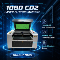 Machine de gravure laser CO2 haute précision 1080 avec contrôle Ruida, refroidissement par eau et IA pour le bois, le plastique, le caoutchouc, le MDF, le contreplaqué et les matériaux non métalliques