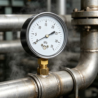 Capsule Pressure Gauge 0~60kpa 2in 1/8 NPT Bottom Mount for Low Pressure Gas Monitoring Support OEM Custom Logo
