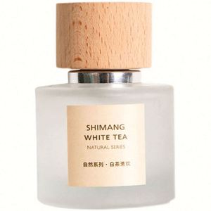 Wholesale <b>30ml</b>/50ml/100ml Frosted Clear Glass <b>Perfume</b> <b>Bottles</b> Wooden Cap Hot Stamping Leak Proof Eco-Friendly Recyclable - Product Image 1