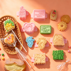 Fun Tide Play Lollipop y Moldes de Impresión de Simulación DIY - Diseños de Slogans de Rana Enana y Caballito de Mar 3D, Cortadores de Galletas de Plástico Ecológico - Product Image 6
