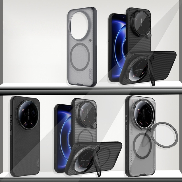 Translucent Magnetic Phone Case With Slide Lens Cover Kickstand Shockproof Cover for Xiaomi 17 Ultra 5G