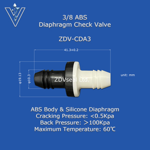 Zdvseal 1/4 inch ABS kiểm tra van Silicone cơ hoành 6.4mm 10mm không trở lại cho máy nén khí hệ thống oxy - Product Image 3