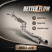Ecnal Tuyau d'échappement intermédiaire en Z de 3 pouces à longueur égale avec résonateur pour BMW G80 G82 M3 M4 S58 Système d'échappement de course en acier inoxydable