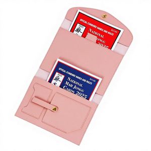 Foldable Pu Leather Mahjong <b>Card</b> Sleeve Multiple Pockets Phone <b>Wallet</b> Large 17x8.7 Inches Credit Folio Score <b>Card</b> <b>Holder</b> - Product Image 1