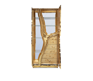 Meuble de bar de luxe, vitrine, meuble de rangement haut de gamme, armoire d'appoint en laiton sur mesure, villa, hall d'hôtel, salle à manger - Product Image 2