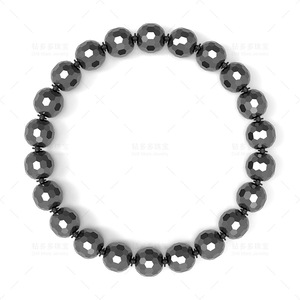 Moissanite Black Round Bead <b>Bracelet</b> 8mm 21 Beads Religious Ceremony Jewelry - Product Image 1
