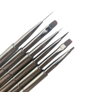 2025 New Double-headed Nail <b>Brush</b> with Metal Pen Rod One Pen Two Uses Nail <b>Brush</b> Pull Cord <b>Round</b> Head Pen - Product Image 1