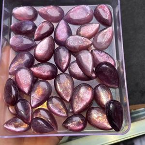 อัญมณี lepidolite สีม่วงธรรมชาติที่มีคุณภาพสูงทำเครื่องประดับขนาดผสมและรูปร่างมาก Cabochon ต่อกรัม - Product Image 2