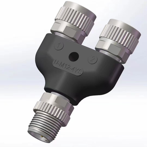 4-5 Pin Male To Female Sensor <strong>Connector</strong> Wiring Plug Connectors M12 Three-Way <strong>Waterproof</strong> Y-Type Splitter Adapter - Product Image 2