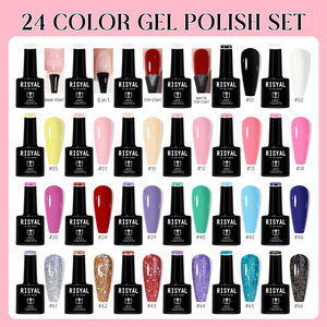 Kit de vernis à ongles en gel 24 pièces, gel de couleur Armor Polish, couches de <span class=keywords><strong>base</strong></span> et de finition, couche de scellement sans rinçage, gels de durcissement UV/LED, pailletés - Product Image 4