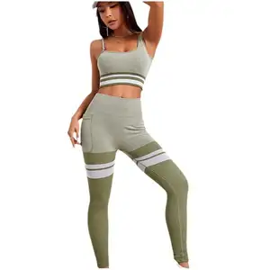 Yoga Set Activewear Jumpsuit Butt Lifting High Quality Tummy Control Top Leather Tie Cotton Leopard Print Seamless Gym Leggings