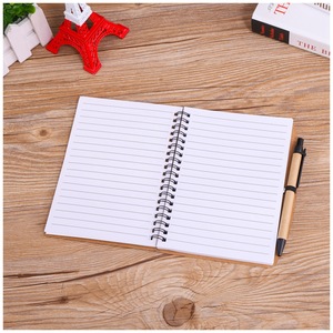 Bán buôn A6 văn phòng máy tính xách tay biểu tượng tùy chỉnh dây chất kết dính xoắn ốc Kraft bìa giấy tái chế bìa cứng in với bút bi - Product Image 2