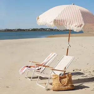 Chaise de plage en toile d'aluminium, haute qualité, confortable, réglable, facile à transporter, pliable, avec Logo personnalisé