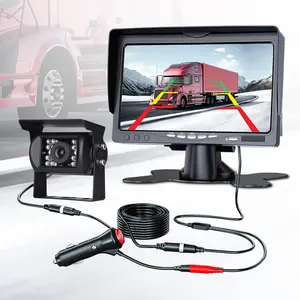 Araba geri yardım 4 Pin dikiz kamera park sensörü sistemi 4.3 "5" 7 "araba monitör + 15m Video kablosu Rv kamyon otobüs Van için