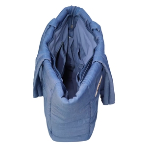 Sac fourre-tout en coton bleu porte-bonheur du Vietnam avec bouton décoratif, deux poignées, ouverture supérieure, sac de shopping toutes saisons, sacs à bandoulière - Product Image 5
