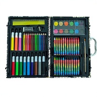 Ensemble artistique pliable hexagonal de 106 pièces, kit de coloriage et de dessin avec crayons, marqueurs, crayons de couleur, gomme et palette de peinture